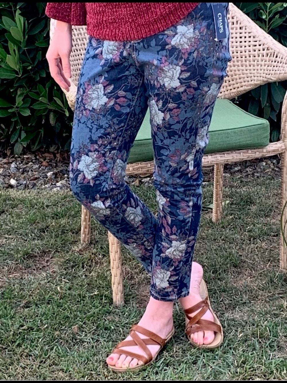 New Chaps Floral Stretch Denim Jeans - Picture 2 of 13